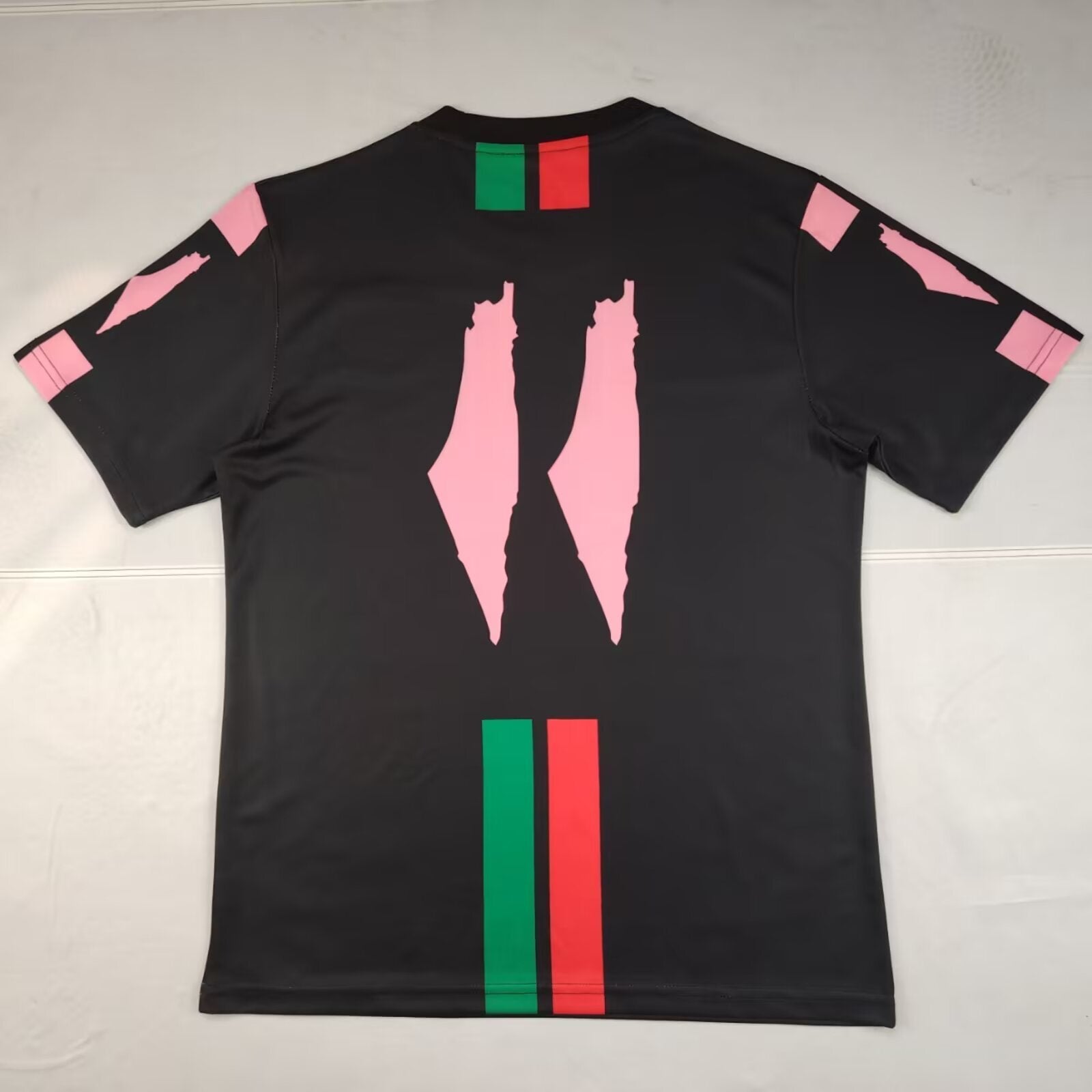 Palestine 2025-2026 Black Pink Arabic Jersey image 1