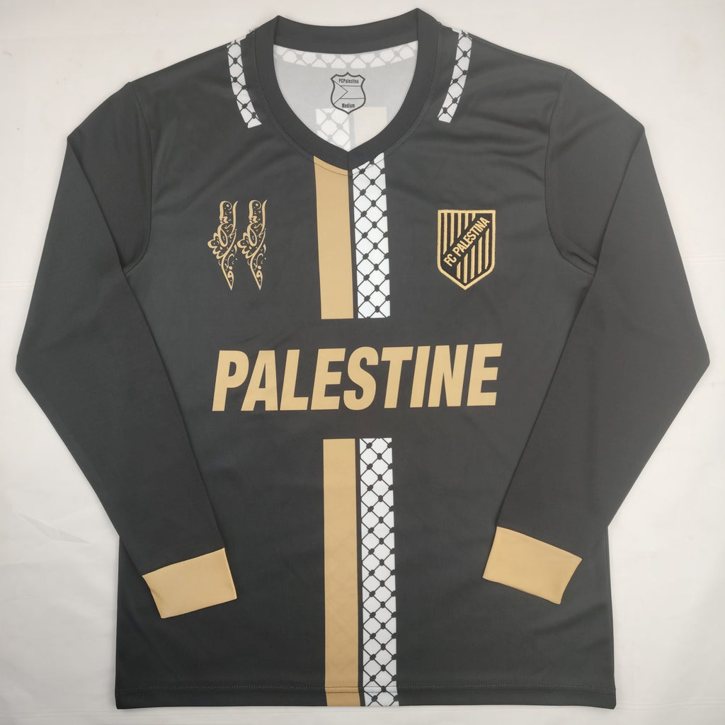 Palestinian 24/25 Long Sleeve English Edition Black Gold Special Jersey image 0