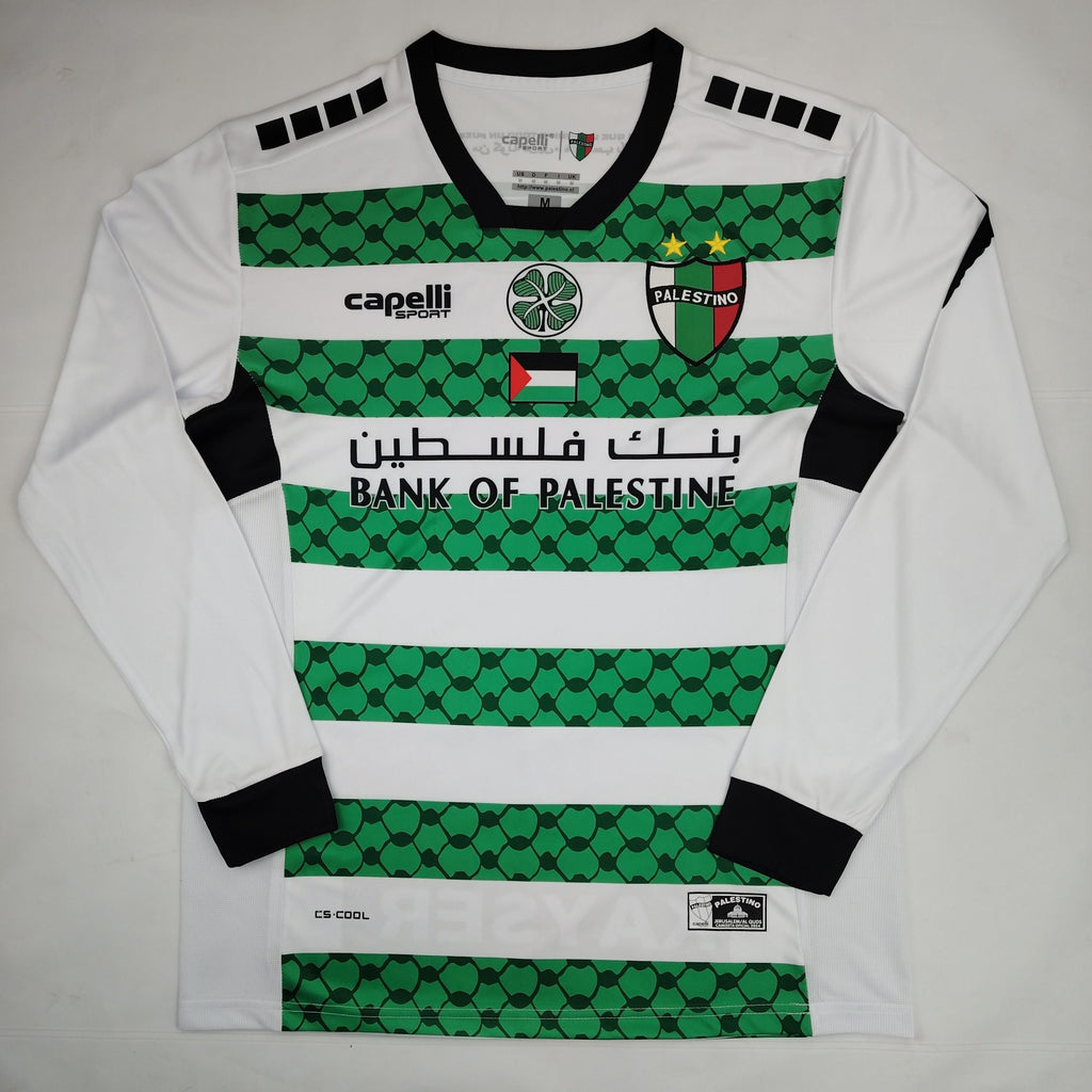 Palestine 2024-25 White And Green Long Sleeves Jersey image 0