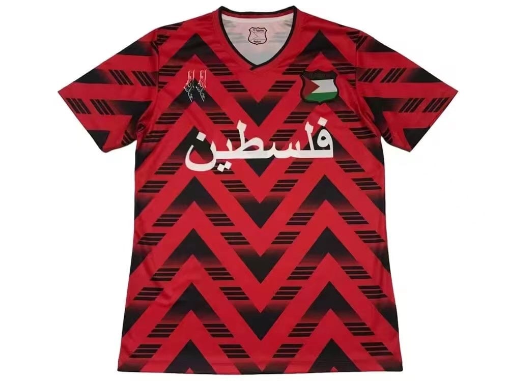 Palestinian 2024/25 Red And Black Jersey image 0