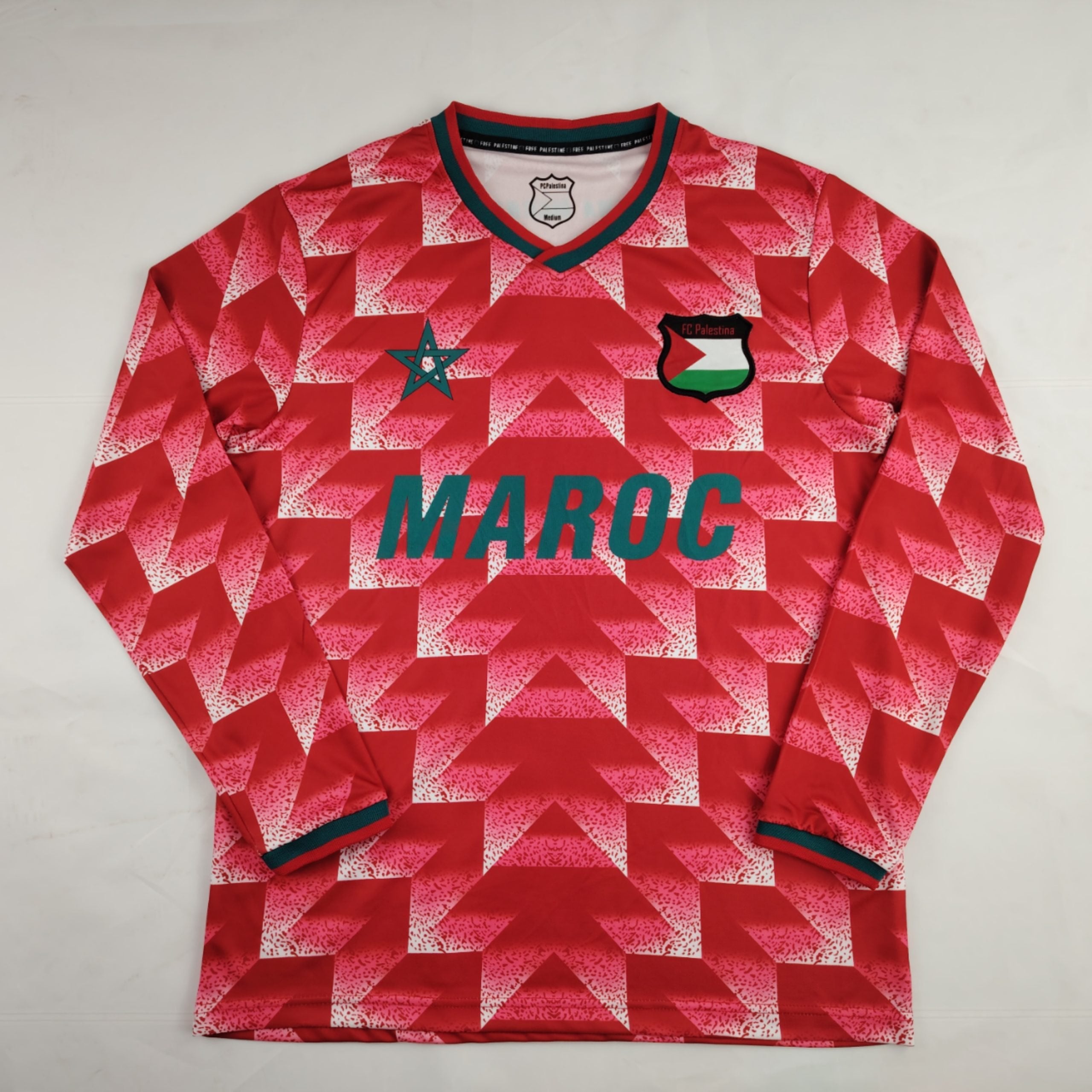 Palestine Long Sleeves 2024/25 Moroccan Retro Jersey image 0