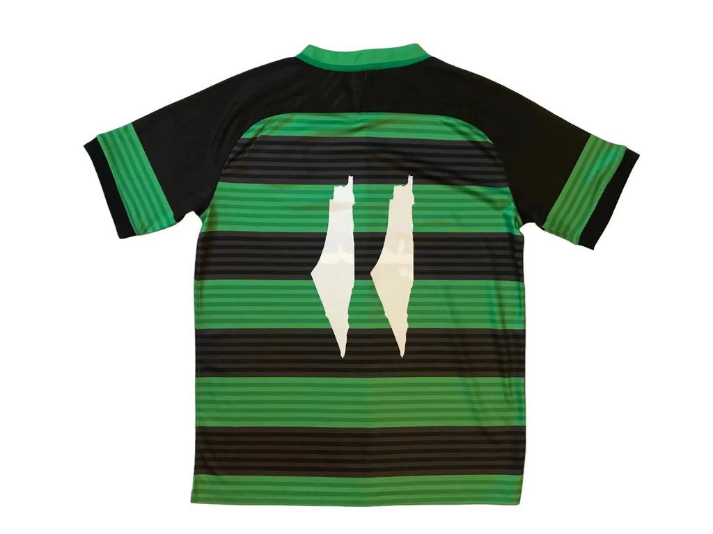 Palestine 2024/25 Black Green Ring Jersey image 1