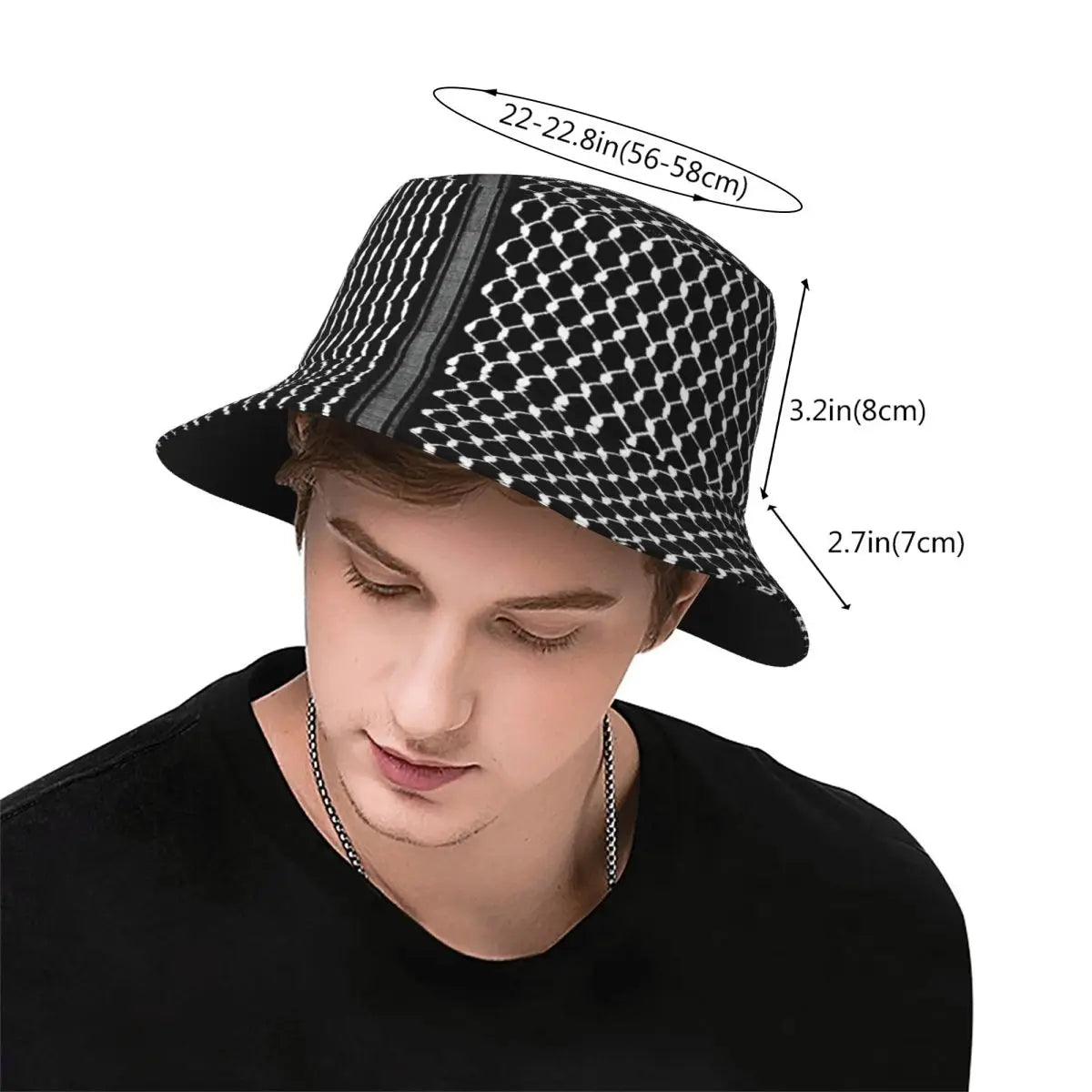 Palestinian Keffiyeh Bucket Hat for Kids & Adults