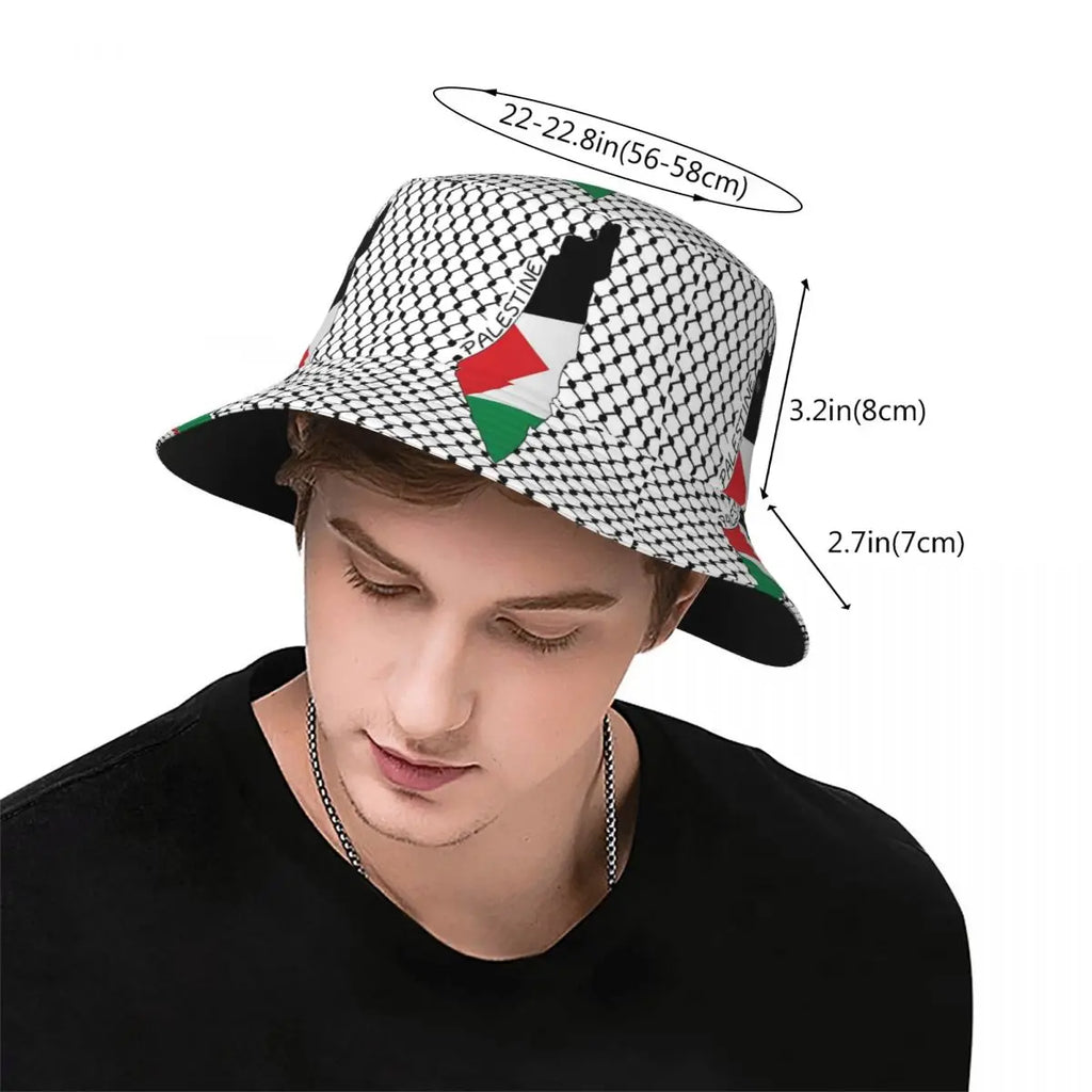 Palestine Flag Map Bucket Hat