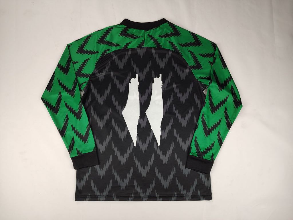 Palestinian 2024-25 Long Sleeve Alternating Black-Green Jersey image 1